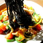 風遊斎 - イカスミパスタのペペロンチーノの麺