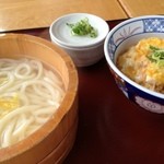 穂の川 - 鶏天卵とじ丼セット ¥730