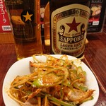 Hokkaidouramenhimuro - 瓶ビールとネギチャーシュー