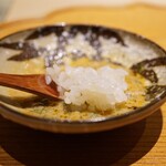 炎水 - なんとここまでキープしたあん肝に追いシャリして染めました、、