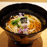 炎水 - ●箸休
      からすみ大根蕎麦
      宗田節と鯖節をあわせて。