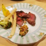 カジュアルフレンチBar 7FUKU - おすそ分けのサーロインステーキ