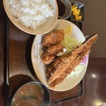 とん吉 - ナスのはさみ揚げとヒレカツ　1300円