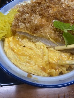 Katsudon Wakaba - 半熟オムレツの様な玉子がご飯の上に敷いてあります