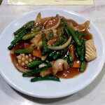 中国料理 永新 - 烏賊と大蒜の芽のＸО醤炒め