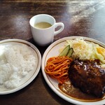 喫茶ロード - ランチメニュー「ハンバーグセット」ﾄﾞﾘﾝｸ付1000円