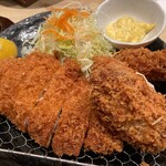 とんかつ 神楽坂 さくら 川口店 - ロース125gとカキフライ２つ＋メンチカツ