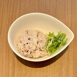 らぁ麺 ドゥエイタリアン - らぁ麺 生ハムフロマージュ ¥1,280 玄米入りご飯