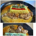 Sri Lanka Curry - ◆豚肉は香ばしく焼かれ美味しい。 ◆鶏肉はレバーも入っていて驚きましたけれど、美味しい。