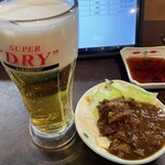 ほるもん やな川 - 生ビールとお通しのどて煮