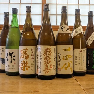 Sake that complements your meal. We have popular local brands and 14 generations available.