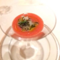 ラトラス - 魚介のマリネ、イチゴのクゥーリ