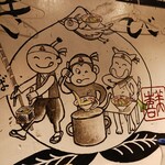 中華そば きび - 店内壁画