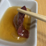 やきとり能勢 - きもを塩入りごま油で……最高ｯ!!