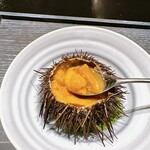 naoto.K - ウニとキャロットムース スコッチウイスキーフランベ