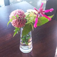 大磯迎賓舘 - テーブルの上には花を飾ってあり、静かで快適なレストランです。