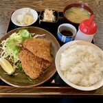 一乃庵 - あじフライ定食大盛り　1,000円(税込)