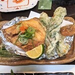 季節料理 藤原 - カワハギの揚物