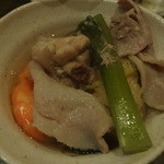 ぼうの - 海鮮塩ちゃんこ鍋を取り分けて