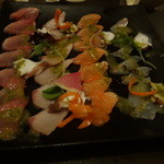 ぼうの - メジ鮪、さわら、とろサーモン、石鰈、真蛸のカルパッチョ風