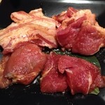 焼肉・しゃぶしゃぶ平田牧場 - 金華豚盛り カルビ、ロース、ヒレ1380円