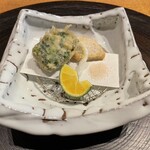 Sengakuji Monzem Monya - ずわい蟹と江戸川春菊合わせ揚げ