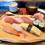 しほう田 - にぎり寿司ランチ…1100円(税込)※2024年より1300円