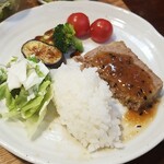 キッチン ブルー グローブ - ご飯、サラダを乗せます