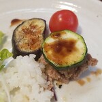 キッチン ブルー グローブ - ズッキーニを乗せてみます