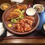 熊本さくら - ダブルチキン定食（８８０円）