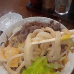 手打うどん 石井 - 肉月見うどん肉増し