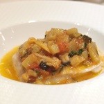 レストラン アラジン - Dec, 2013 平目　ラタトゥイユとアサリのスープ仕立て