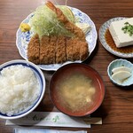 れんが亭 - 特選上ロースかつミックス定食 1600円