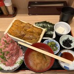 魚菜はざま - うに定食　+　ねぎとろ