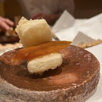 ぬま田 - カラスミ餅　シャンパンで漬けたカラスミ