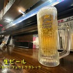 串ヤキ炭ヤ - 生ビール（サッポロパーフェクトクラシック）