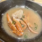 天ぷら定食 まきの - 渡り蟹の味噌汁