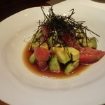 Washokudokoro Kenken - 前菜：マグロとアボカドの山葵醤油和え