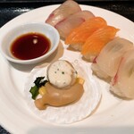 Cafe Restaurant Le Temps - ◆にぎり寿司《カンパチ・サーモン・真鯛》◆ホタテ貝のレムラードソース