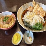 Harurin - とり天ぶっかけ✖️ミニヒレカツ丼　うどん大盛り1.5倍