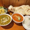 インド・ネパール料理　カラカッタ - Ｂランチ（チキンカレー、ミニほうれん草カレー、ハーフナン、ハーフライス）