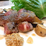 京口町　てるい - 自然薯、薩摩芋、芥子菜、自家製レタス、イタリアンで見かける粒マスタードを添えて♪