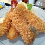 Mampuku - エビ・いかフライ定食 900円 大盛無料