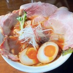 Teuchi Chuukasoba Yonezou - 中華そば　元味　750円　半熟煮卵トッピング　100円