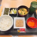 なか卯 - こだわり卵の納豆朝食（ごはん小盛）［340円］