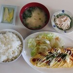 ゆあさ食堂 - おむそば定食