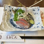 魚進 - 鰤と鯵のお造り