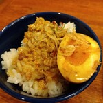 俺の中華たなか家 - トッピング⤴類を半ライスに移設して「ミニ担々丼」の出来上がり❗