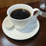 キッチン ブルー グローブ - ホットコーヒーのアップ