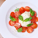 Caprese with burrata cheese and cherry tomatoes